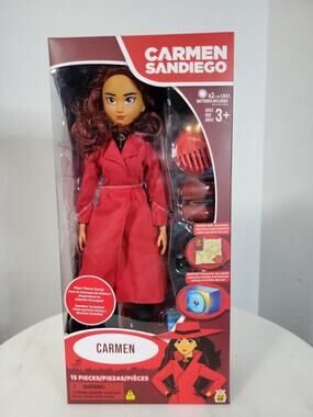 Loyal Subjects Carmen Sandiego 12" Classic Fashion Doll 15 Peices-plays Theme!